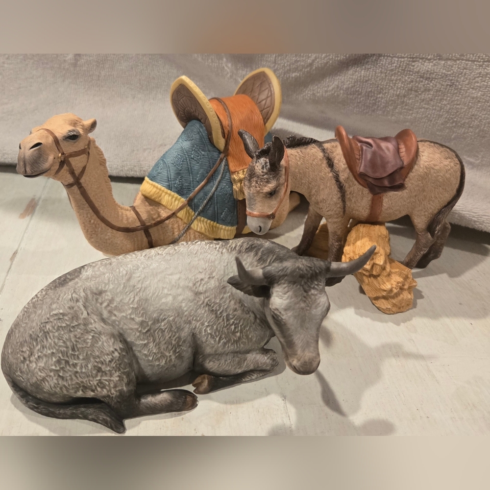 Lenox renaissance nativity animals camel ox donkey 1991 collection